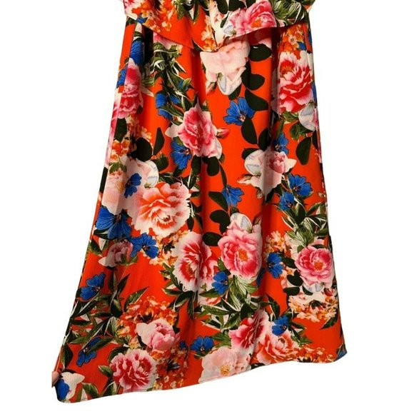 Rose & Olive Elastic Off The Shoulder Floral Mini Flowy Ladies Dress SZ XS - Picture 6 of 7